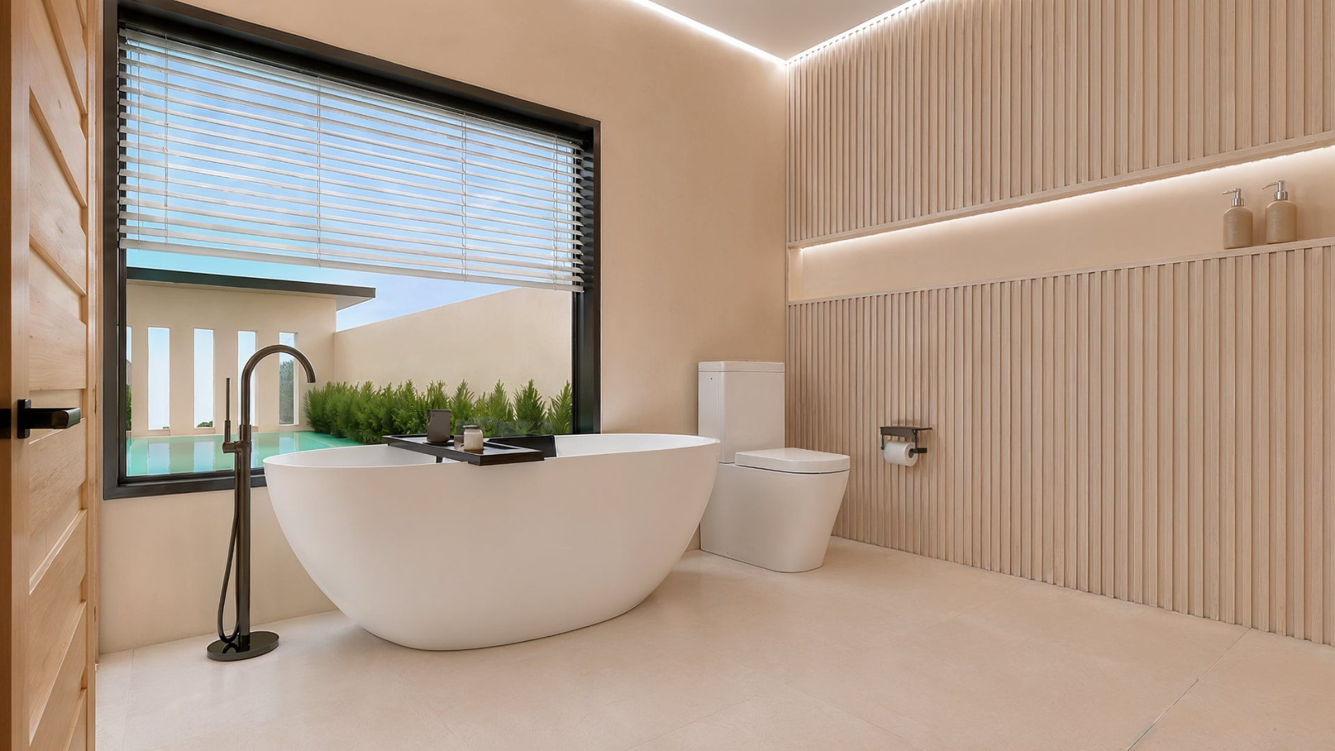 The master bathroom